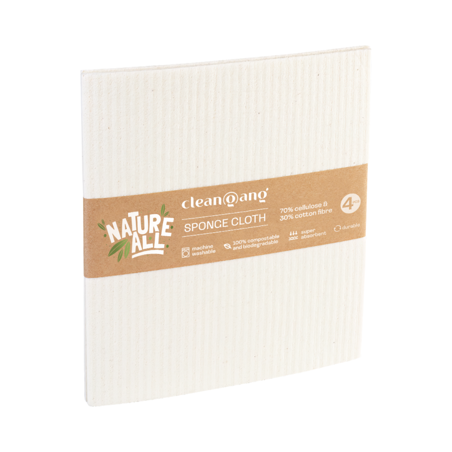 Öko-Schwammtuch ungefärbt, 4 Stück