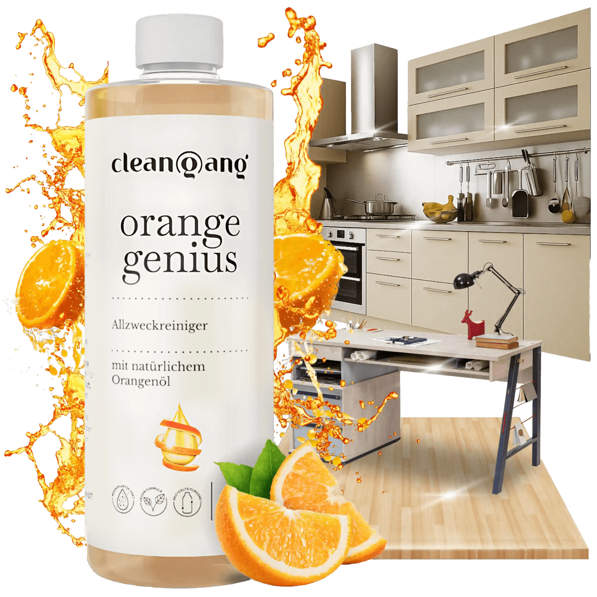 orange genius Allzweckreiniger mit natürlichem Orangenöl, 475 ml