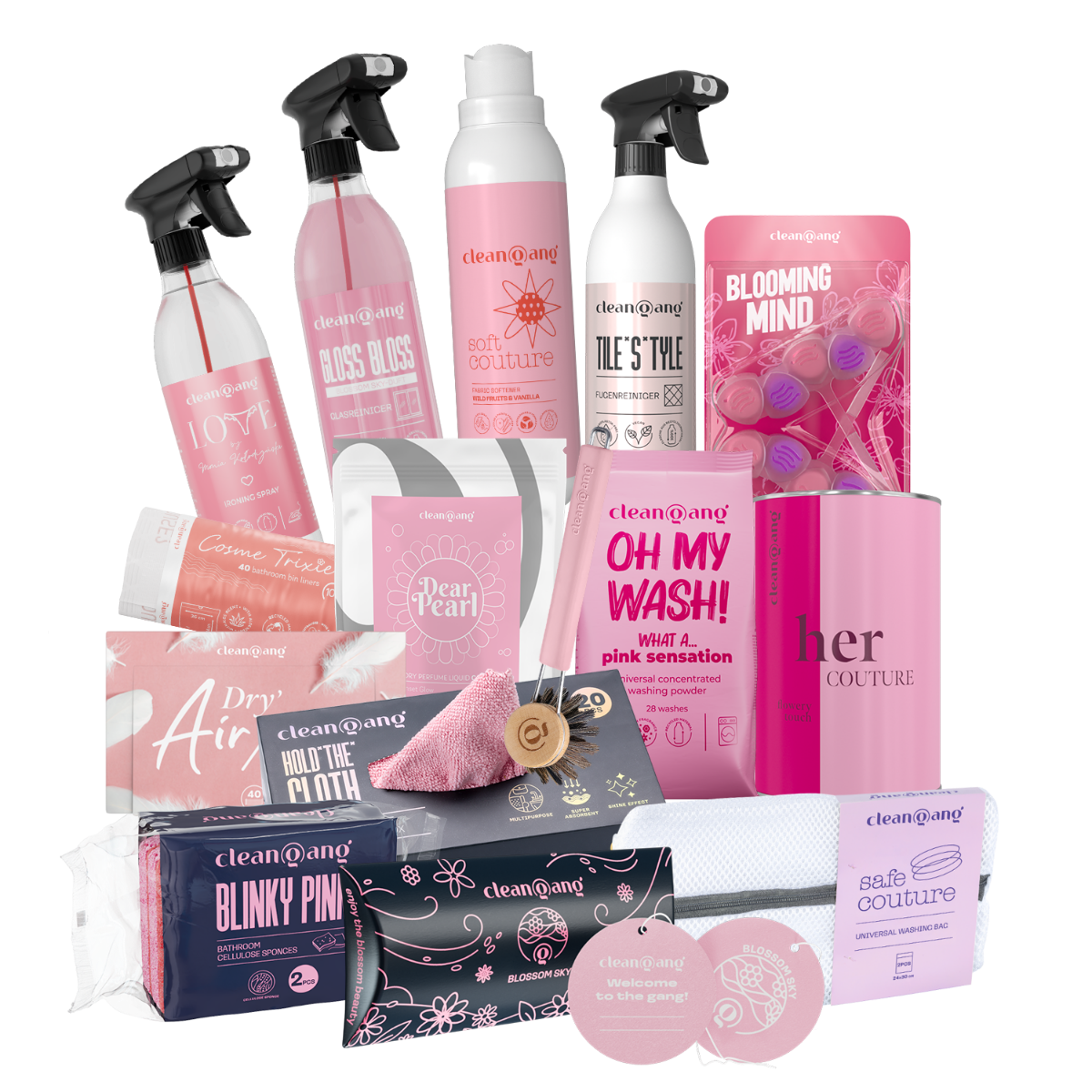 XXL Pinkes Reinigungsset