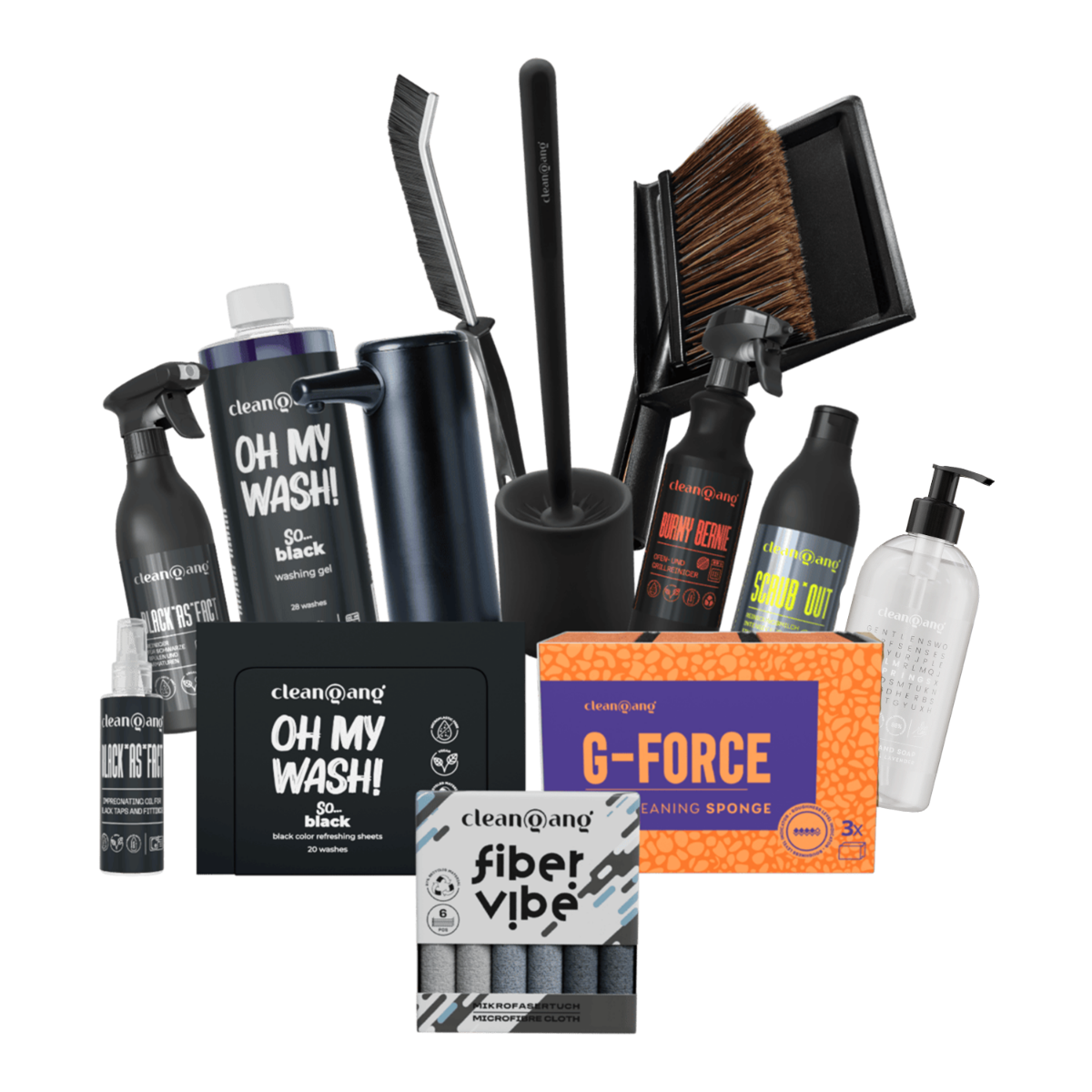 XXL Schwarzes Reinigungsset