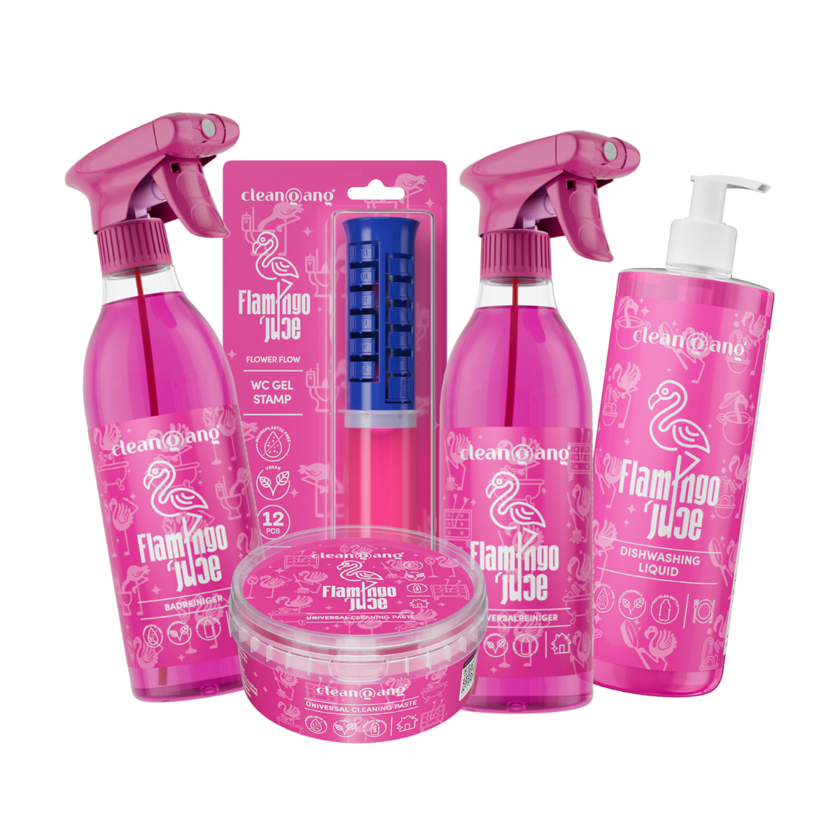 Pinkes Reinigungsset Flamingo XL