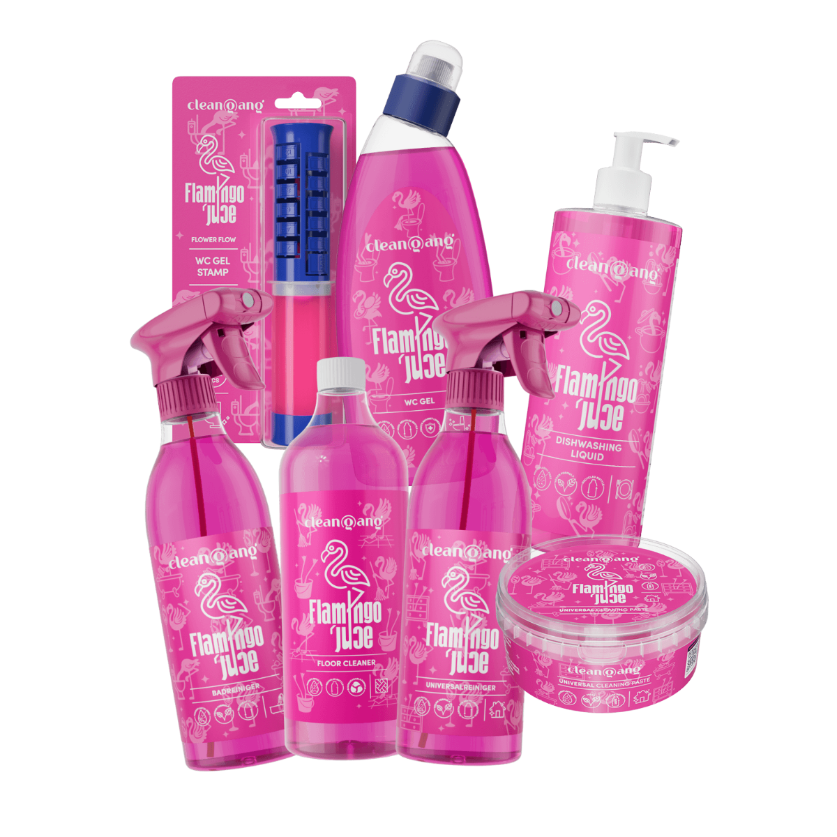 Pinkes Reinigungsset Flamingo XL