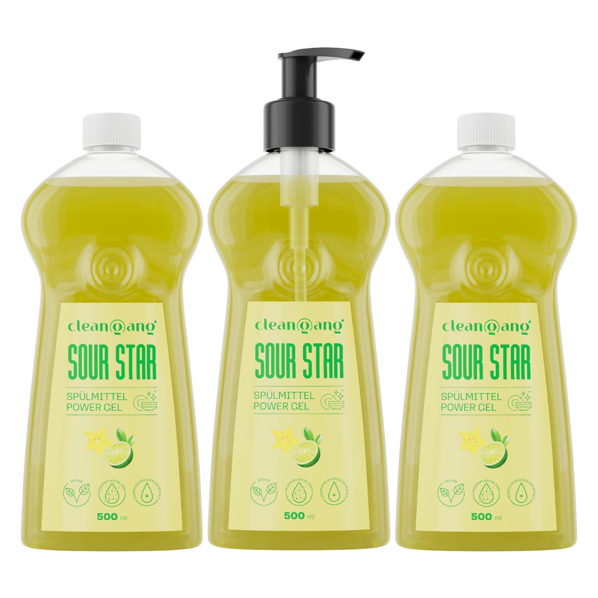 3er Vorteilspack: Geschirrspülmittel Limette & Sternfrucht im Pumpspender, 500 ml 3x1 Stück
